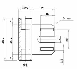 LR - 11.87.669.0 Spodní závěs do ocelové zárubně (vertik.) Niklový komaxit
