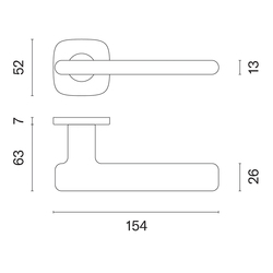 Klika na dveře AS - MARANTA - QR 7S OLS - Mosaz broušená