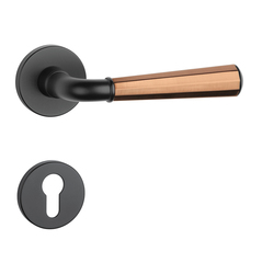 Klika na dveře ASM - MARIGOLD 3 - R 7S BS/CUM/BS - Černá matná / měď matná / černá matná