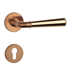 Klika na dveře ASM - MARIGOLD 3 - R 7S CUM/OLV/CUM - Měď matná / mosaz leštěná lakovaná / měď matná