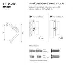 Madlo na dveře FT - MADLO kód K14T Ø 32 mm SP ks BS - Černá matná