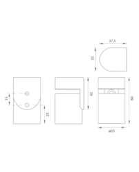 JNF - Magnetická zarážka dveří IN.13.186 BN - Broušená nerez