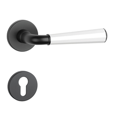 Klika na dveře ASM - MARIGOLD 3 - R 7S BS/WS/BS - Černá matná / bílá matná / černá matná