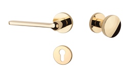 Klika na dveře AS - LORENZA - R 7S OLV - Mosaz leštěná lakovaná