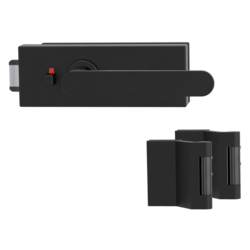 GK - PURISTO S - ZÁMEK na sklo s klikou AVUS - WC S2L (vč. závěsů) Grafit černá (28)