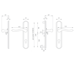 Zpevněné kování MI - LYON/ROMEO - SO OBA - Antik bronz