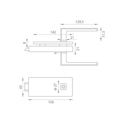 MP - UNIQUE R8 - ZÁMEK na sklo s klikou RAFLESIA - bez otvoru zadní BS - Černá matná