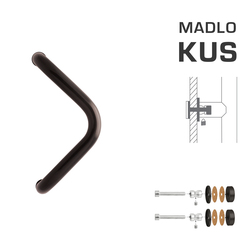 Madlo na dveře WA - MADLO M6 WA/C-S-SKLO ks Hnědošedá (RAL 8019)