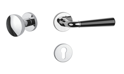 Klika na dveře ASM - MARIGOLD 2 - R 7S OC/BS - Chrom lesklý / černá matná