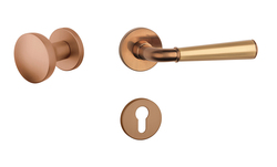 Klika na dveře ASM - MARIGOLD 3 - R 7S CUM/OLS/CUM - Měď matná / mosaz broušená / měď matná