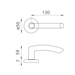 Klika na dveře BA - NERO - R BS - Černá matná