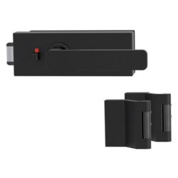 GK - PURISTO S - ZÁMEK na sklo s klikou MINIMAL MODERN - WC S2L (vč. závěsů) Grafit černá (28)