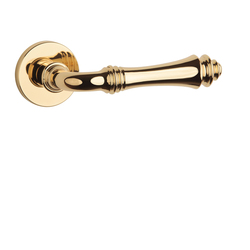 Klika na dveře AS - CAMELIA - R 7S OLV - Mosaz leštěná lakovaná