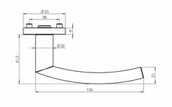 Klika na dveře GK - LORITA PROF - R BN - Broušená nerez (71)