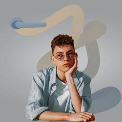 Klika na dveře CB - MOOD ONE - R Modrá matná (C06)