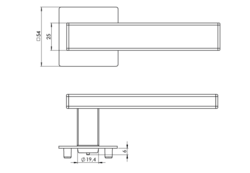 Klika na dveře GK - CUBICO PIATTA S QUATTRO - HR BN - Broušená nerez (71)