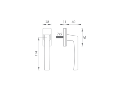 Klika na eurookno GI - DK - VIENNA - HR F9 - Nerez elox