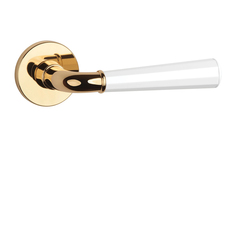 Klika na dveře ASM - MARIGOLD 2 - R 7S OLV/WS - Mosaz leštěná lakovaná / bílá matná