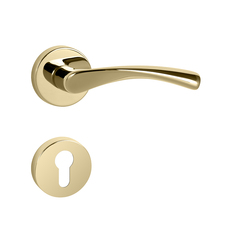 Klika na dveře FO - FAN - R OLV - Mosaz leštěná lakovaná