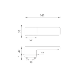 Klika na dveře TI - GORDO - RT5 4084 OCS - Chrom broušený (96)