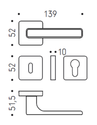 Klika na dveře CB - MOOD DUEQ - HR Bílá matná (C01)