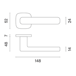 Klika na dveře AS - IXIA - QR 7S OLV - Mosaz leštěná lakovaná