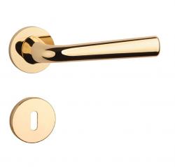 Klika na dveře AS - TULIPA - R 7S OLV - Mosaz leštěná lakovaná