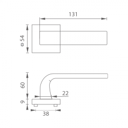 Klika na dveře MP - SUNNY - HR BN - Broušená nerez