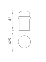 TI - Zarážka dveří oválná 1698 BN - Broušená nerez (16)