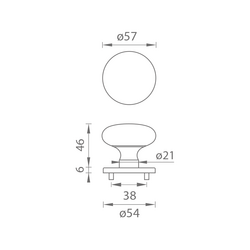Koule na dveře MP - KOULE PEVNÁ - R S6 OCS - Chrom broušený