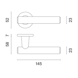 Klika na dveře AS - EGERIA - R 7S OLS - Mosaz broušená / hnědá kůže