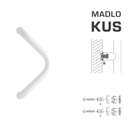 Madlo na dveře WA - MADLO M6 WA/B-D-DŘEVO ks Bílá (RAL 9016)