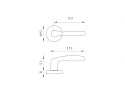 Klika na dveře BA - LUXOR - R F4 - Bronz elox