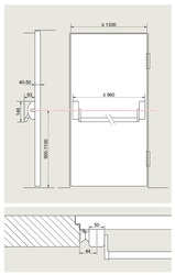 DK - PANIKOVÉ KOVÁNÍ PHA 1102 - 1-bodové zajištění D1/1B BN - Broušená nerez