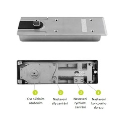 GZ - TS 500 NV 1-4 Podlahový samozavírač Stříbrná