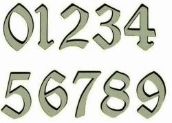 MP - Domovní číslice "7" - 120 mm Niklový komaxit