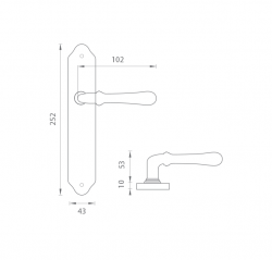 Klika na dveře FO - CARINA - SO OGS - Bronz česaný matný