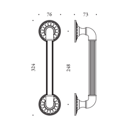 Madlo na dveře CB - MADLO IMPERO - 324/248 Chrom lesklý (AG)