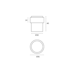 JNF - Zarážka dveří IN.13.121.30 CUM - Měď matná