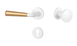 Klika na dveře ASM - MARIGOLD 2 - R 7S WS/OLS - Bílá matná / mosaz broušená