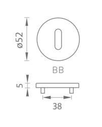 Rozeta ke klice TI - ROZETA - R 5S BN - Broušená nerez (16)