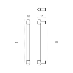Madlo na dveře JNF - MADLO IN.07.123.D pár BN - Broušená nerez