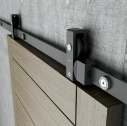 Posuvný systém na dřevěné dveře JNF - PS CHARRIOT 1700 SYSTÉM NA DŘEVO IN.15.901.N BS - Černá matná