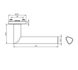 Klika na dveře GK - TRI 134 - R Grafit černá (78)