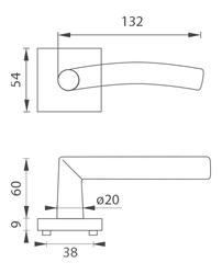 Klika na dveře MP - SWING - HR BN - Broušená nerez