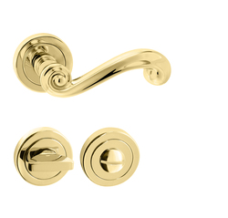 Klika na dveře TI - CARLA - R 738 OLV - Mosaz leštěná lakovaná (01)