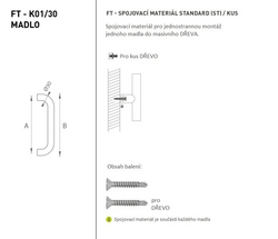 Madlo na dveře FT - MADLO kód K01 Ø 30 mm ST ks BN - Broušená nerez