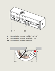 DK - TS MATCH EN 3-5 Samozavírač s kluznou lištou Stříbrná
