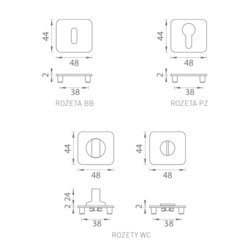 Rozeta ke klice GK - ROZETA ONE - HR OLS - Mosaz broušená (74)