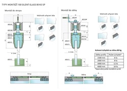 SC - POSUVNÝ SYSTÉM SERIES 100 SILENT GLASS S 80 KG SP STM - Stříbrná matná